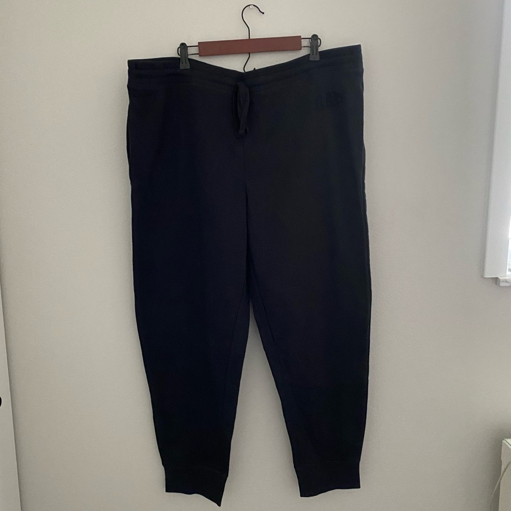 Men’s Gap Logo Black Fleece Jogger Sweatpants Size XXL
